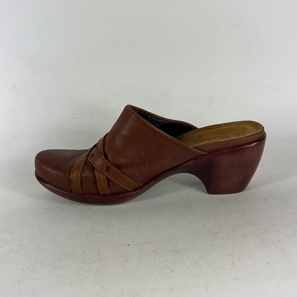 Naot tan brown leather minimalist clog backless heeled mules women’s size 8 - Picture 6 of 9